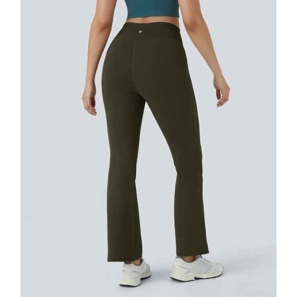Halara Crossover High-Waisted Flare Yoga Pants Forest Night Small NEW/NWT!! - Picture 2 of 11